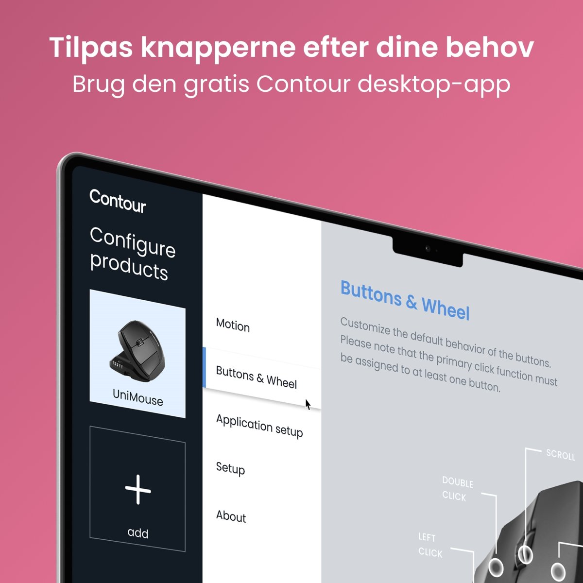 Contour Unimouse, vänster hand, trådlös