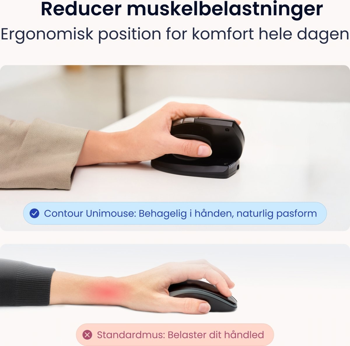 Contour Unimouse, vänster hand, trådlös