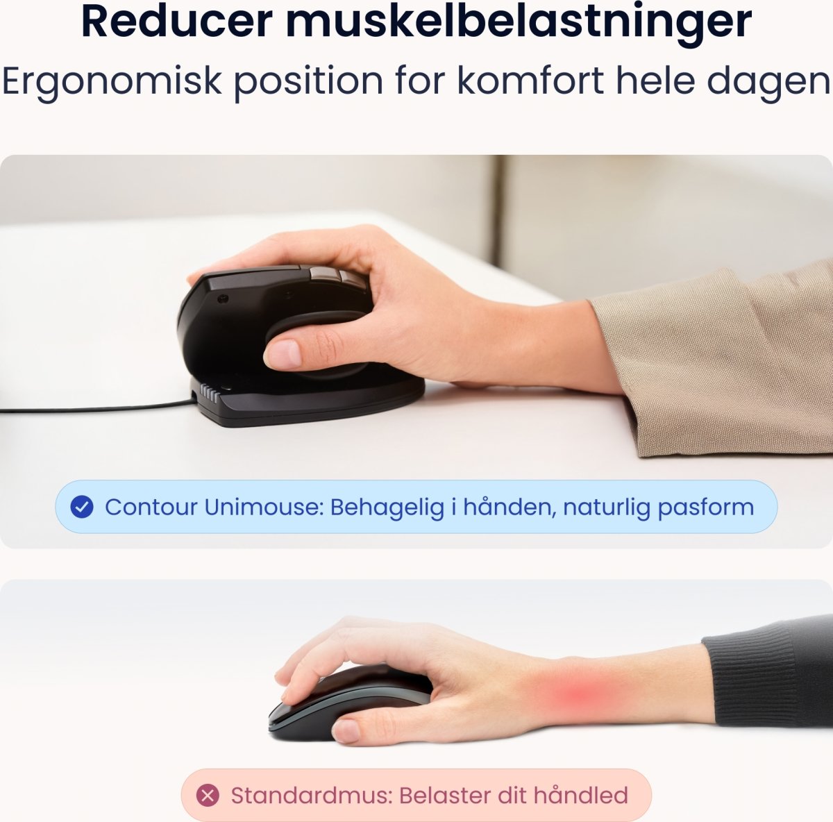 Contour Unimouse, höger hand, kabelansluten