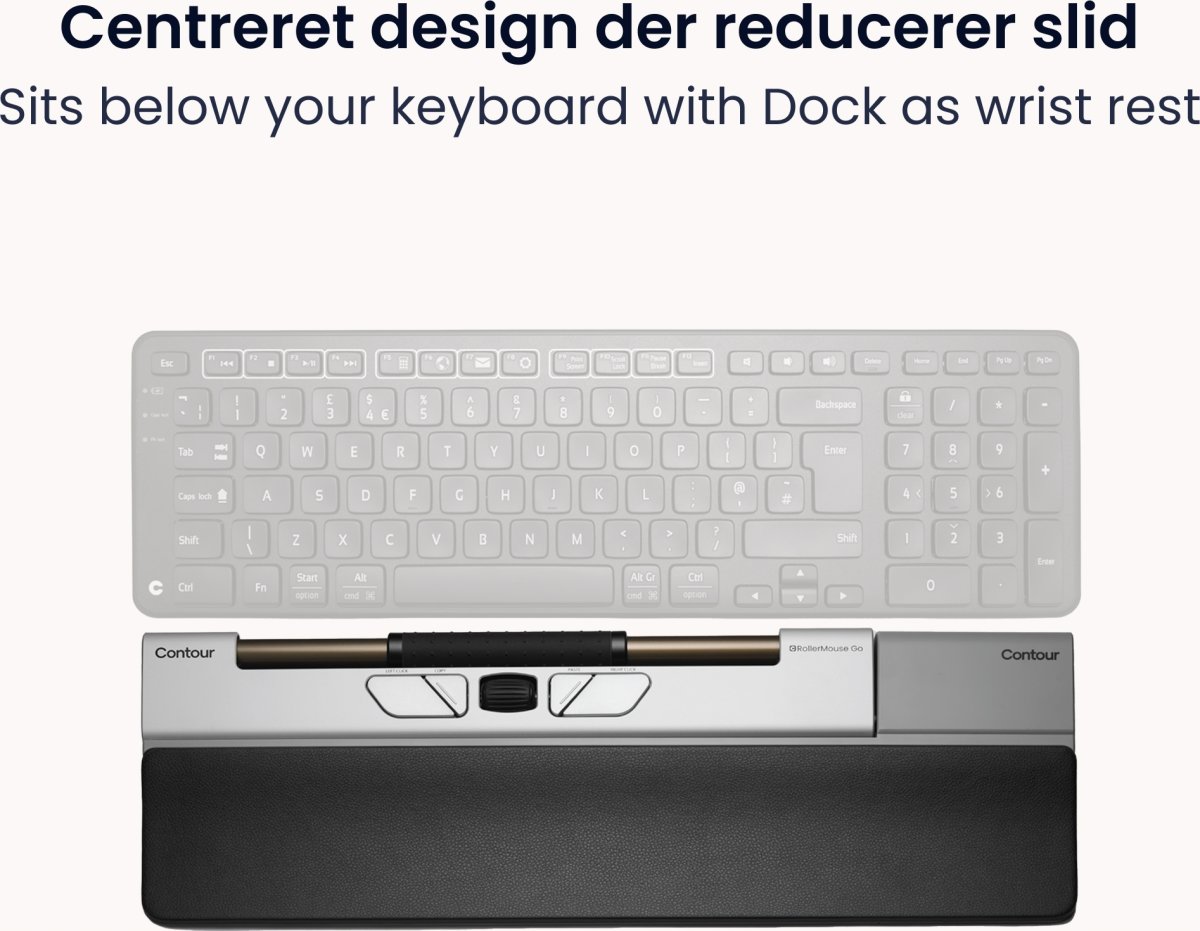 Contour RollerMouse Go med RollerMouse Go Dock