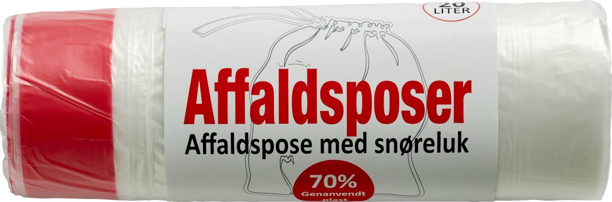 Avfallspåsar m/snörstängning | 20L, 50x44cm | klar