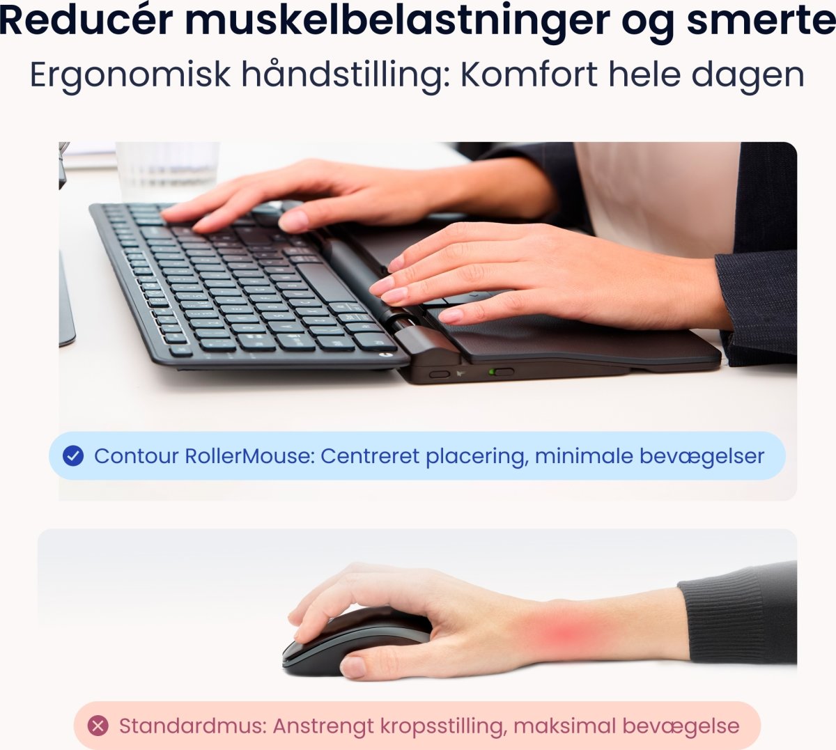Contour RollerMouse Pro Trådlös Extended WR, läder