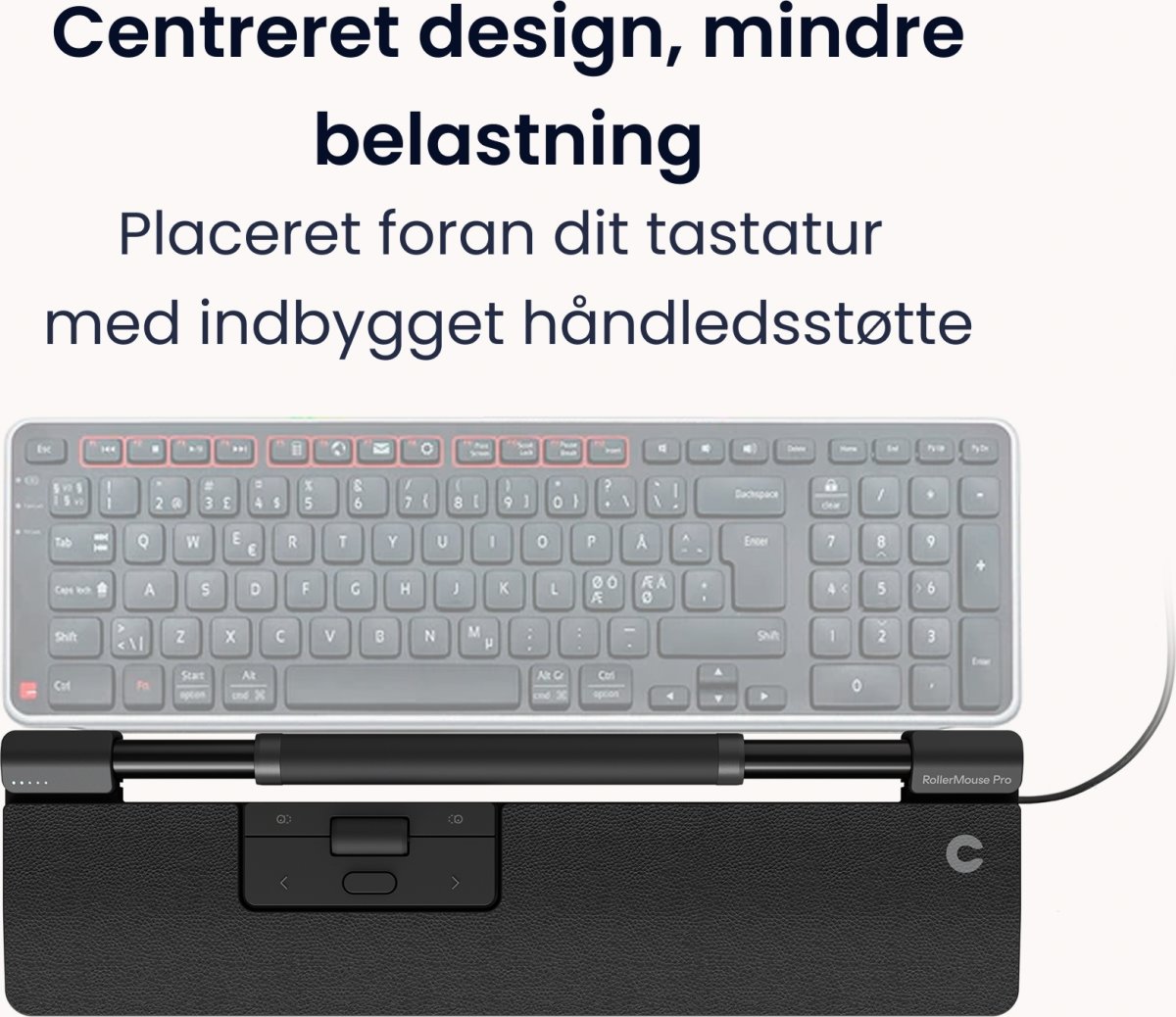 Contour RollerMouse Pro Wired Slim WR | Ljusgrå