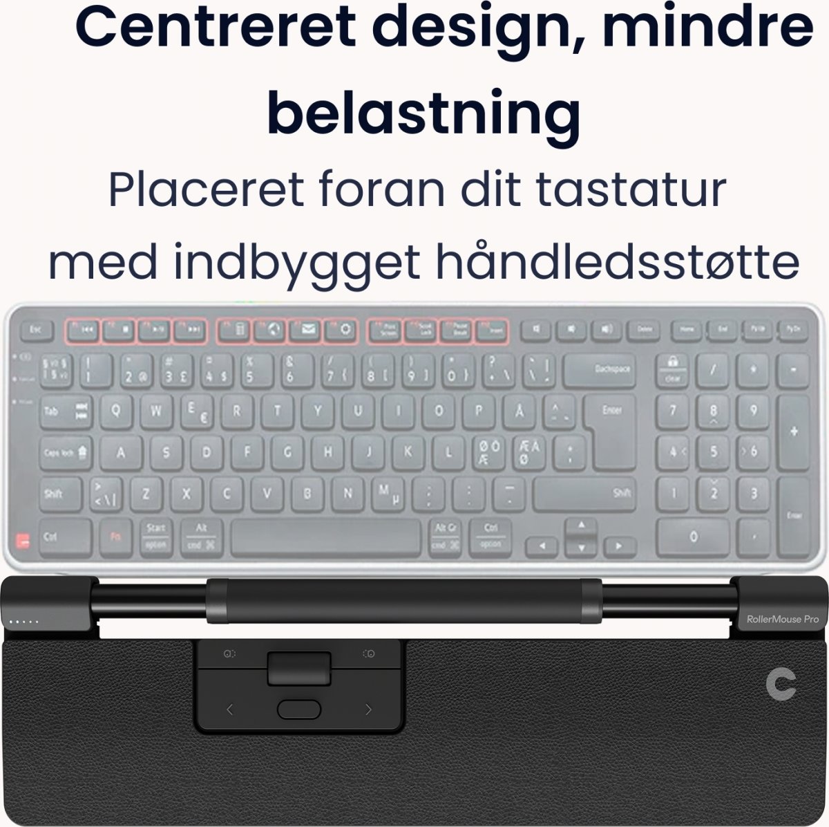 Contour RollerMouse Pro Wireless Slim WR | Ljusgrå