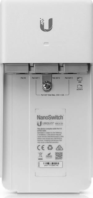 Ubiquiti NanoSwitch, 4-port, vit