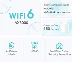 TP-LINK AX3000 mesh router Wi-Fi, 3-pack