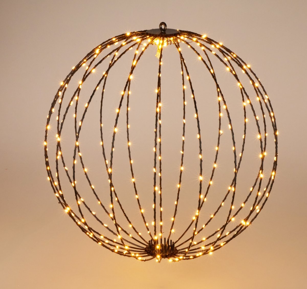 Hopfällbar Kula i Metall med 400 LED, 60cm, svart