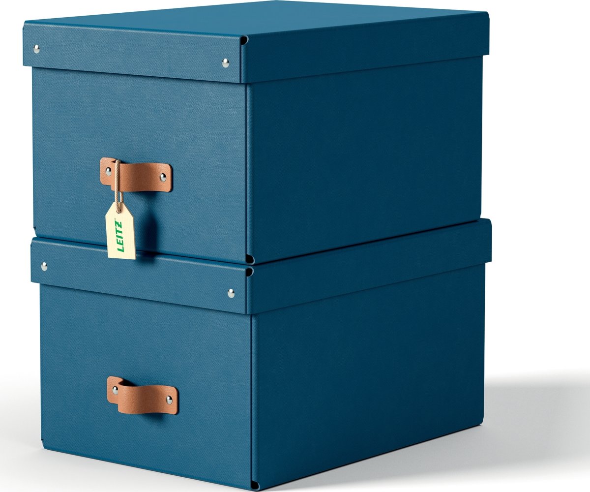 Leitz Puro Box med lock | M | Blå | 2 st.