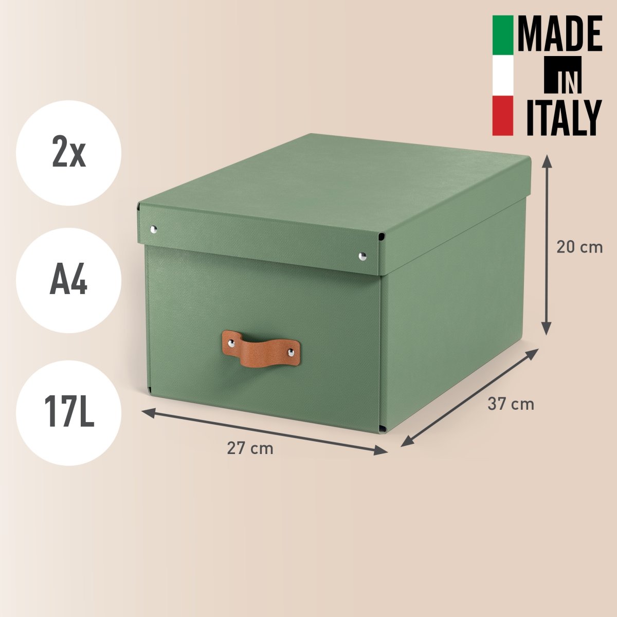 Leitz Puro Box m. lock | M | Grön | 2 st.