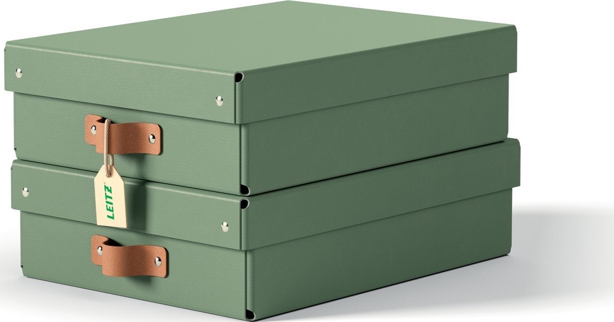 Leitz Puro Box m. lock | M låg | Grön | 2 st.