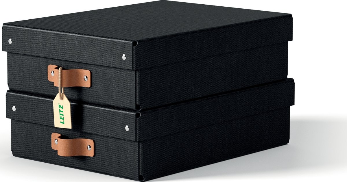 Leitz Puro Box med lock | M låg | Svart | 2 st.