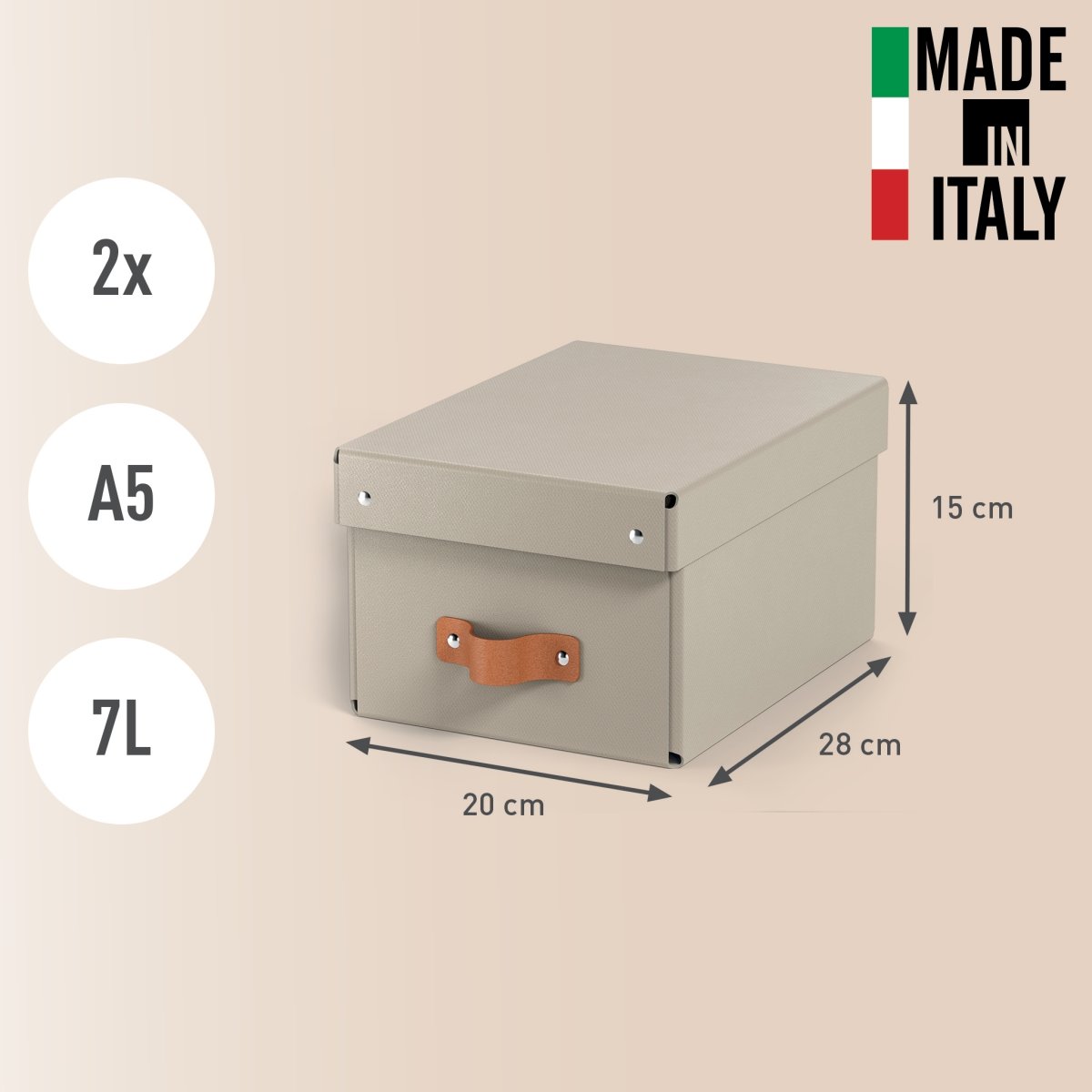 Leitz Puro Box med lock | S | Beige | 2 st.