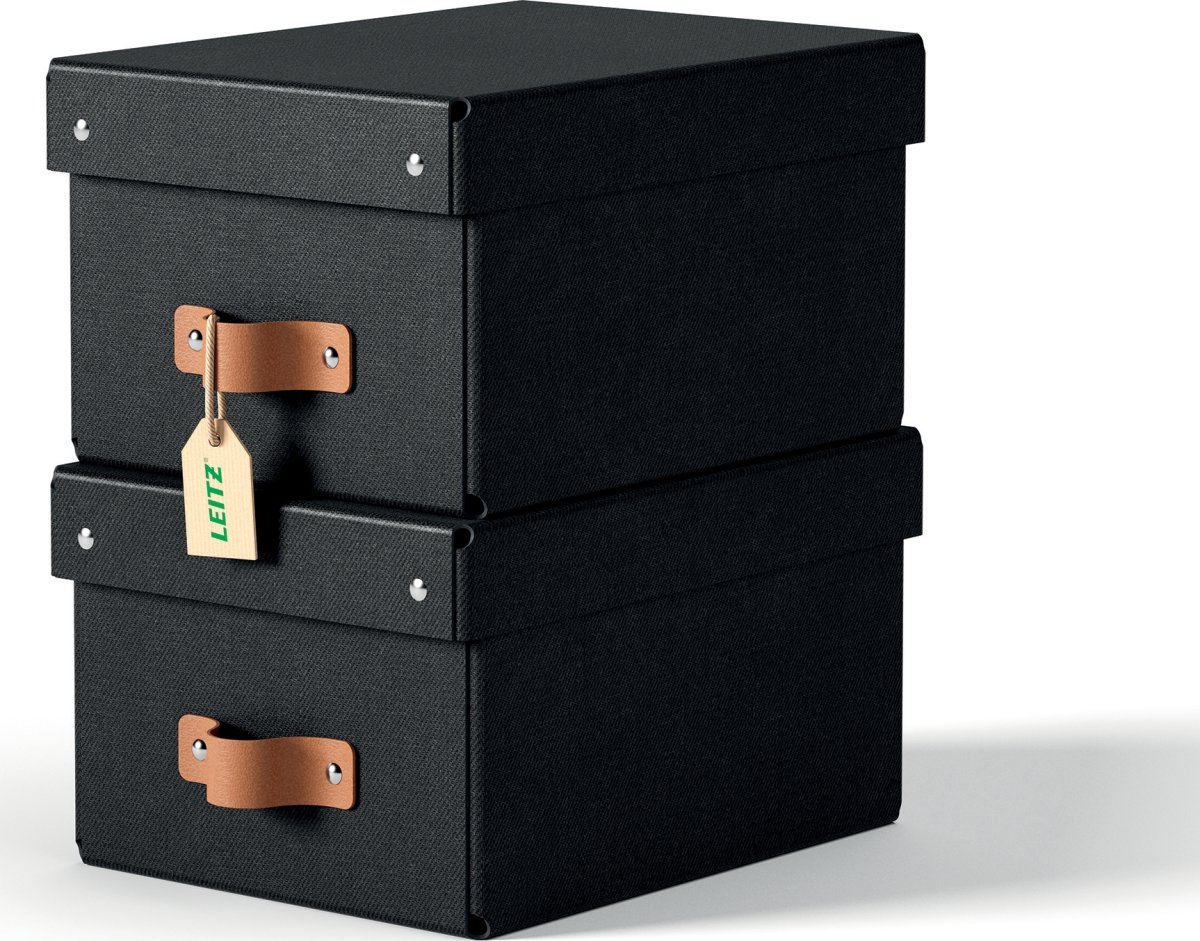 Leitz Puro Box med lock | S | Svart | 2 st.