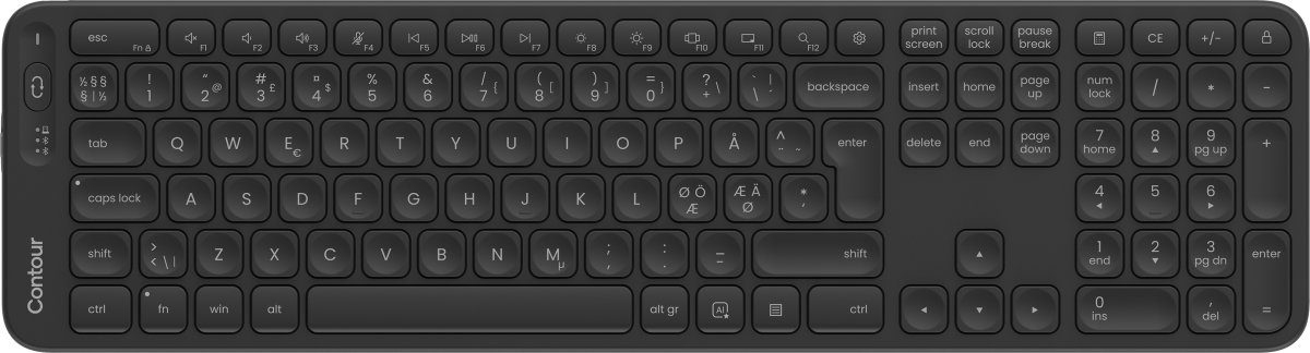 Contour Balance Full-Size Keyboard trådlöst nordic
