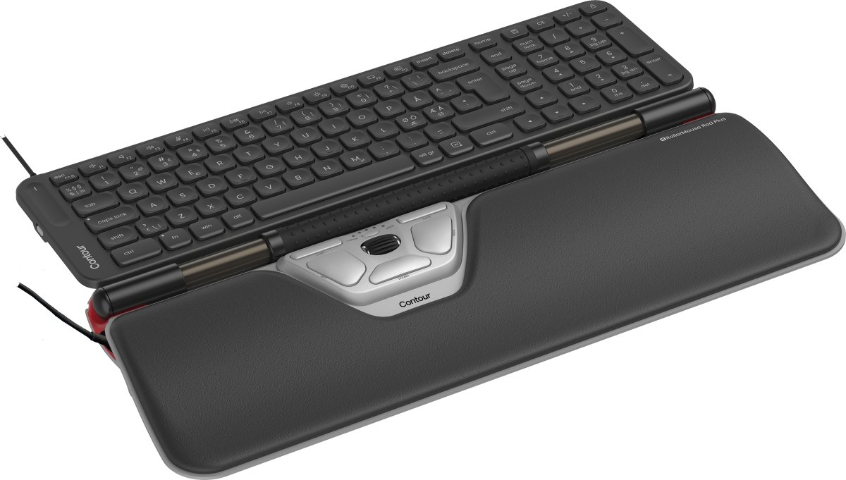 RollerMouse Red Plus + Balance Mid Keyboard, kabel