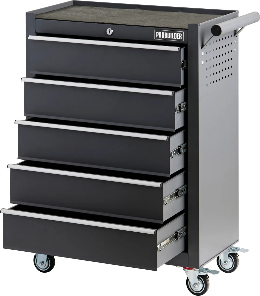 Probuilder Verkstadsvagn med 5 lådor, grå
