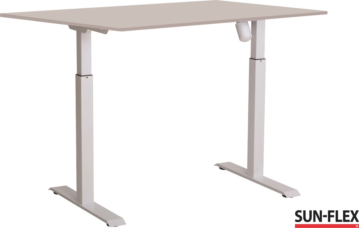 Sun-Flex I höj/sänkbart bord, 120x80, Vit/ljusgrå