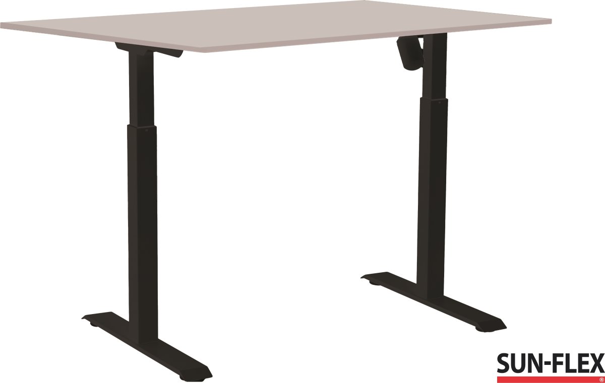 Sun-Flex I höj/sänkbart bord, 120x80 Svart/ljusgrå