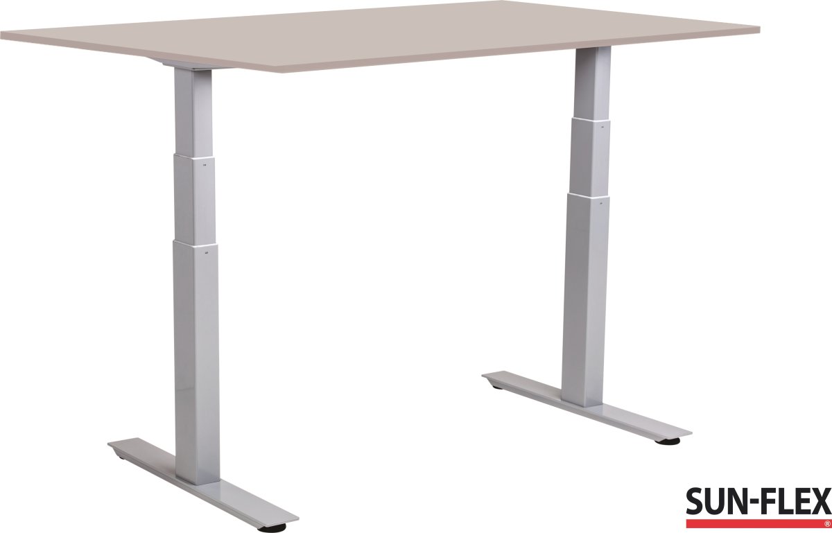 Sun-Flex III höj/sänkbart bord 140x80, Grå/ljusgrå