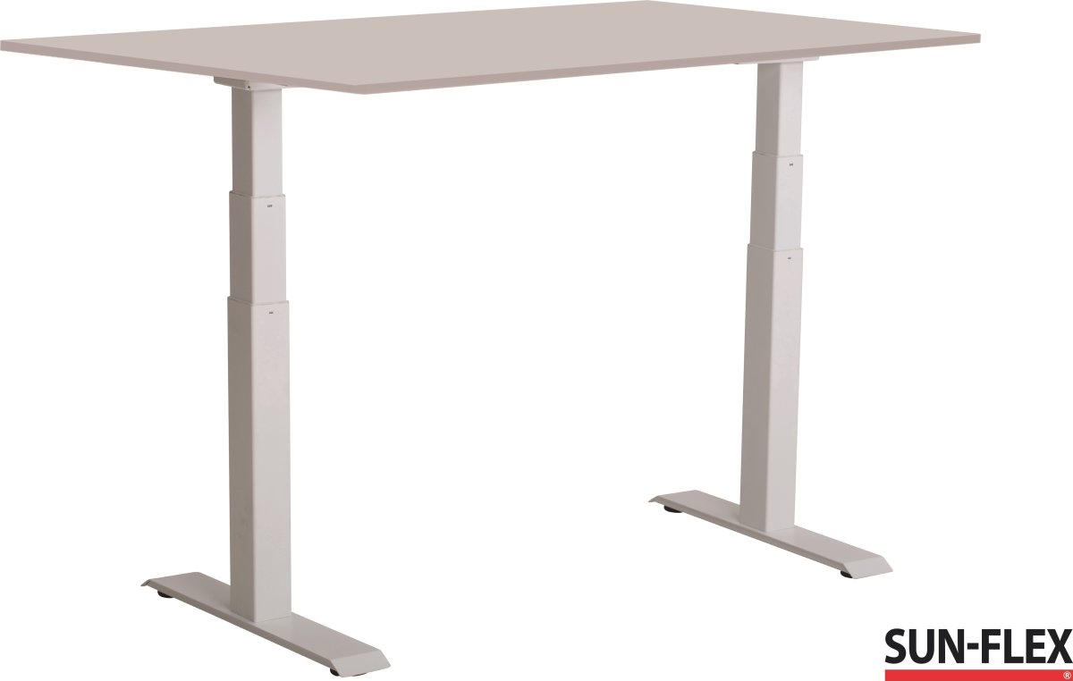 Sun-Flex III höj/sänkbart bord 160x80, Vit/ljusgrå