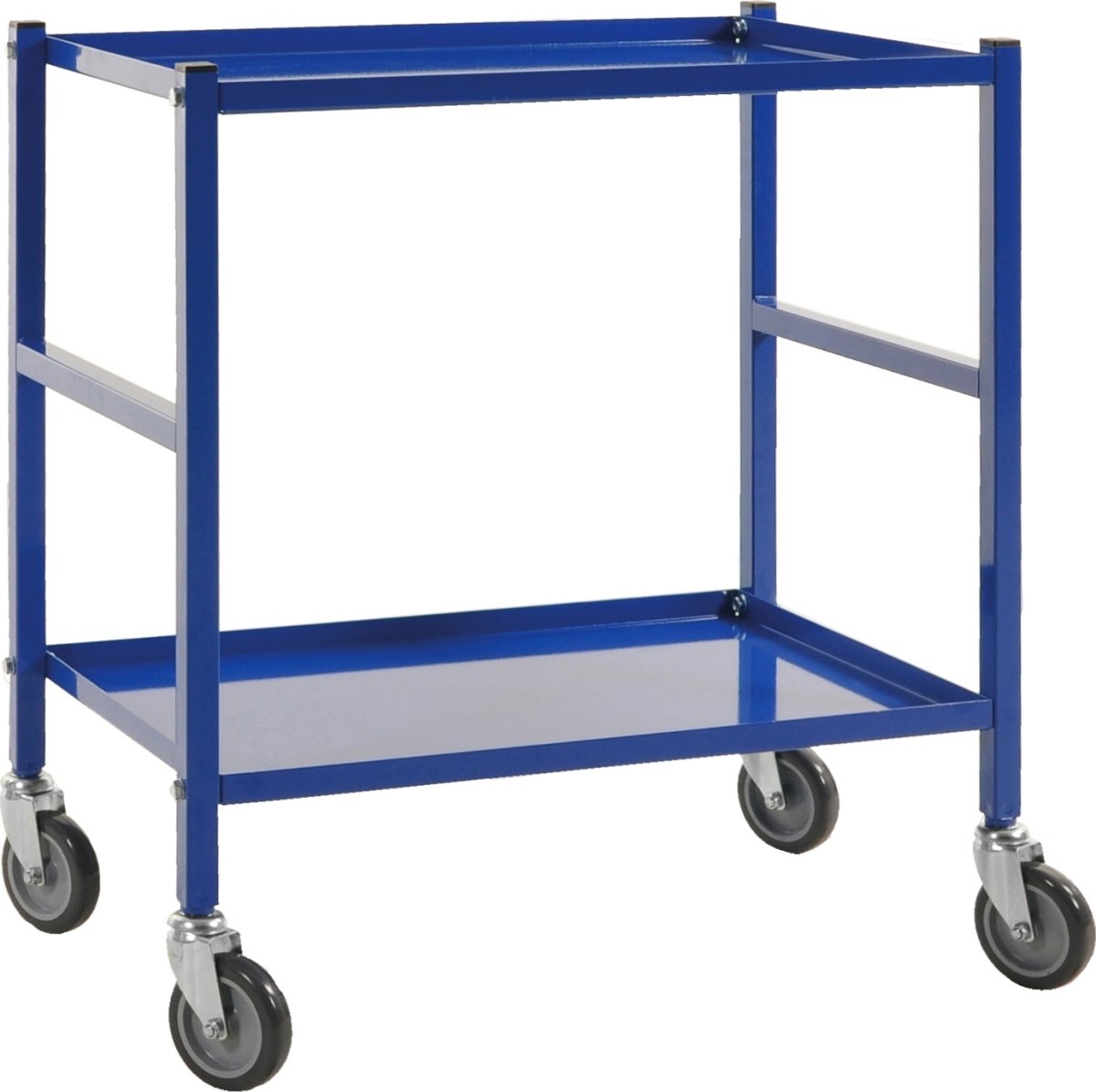 Rullvagn, 2 hyllor, 670x415x760 mm, 150 kg, blå