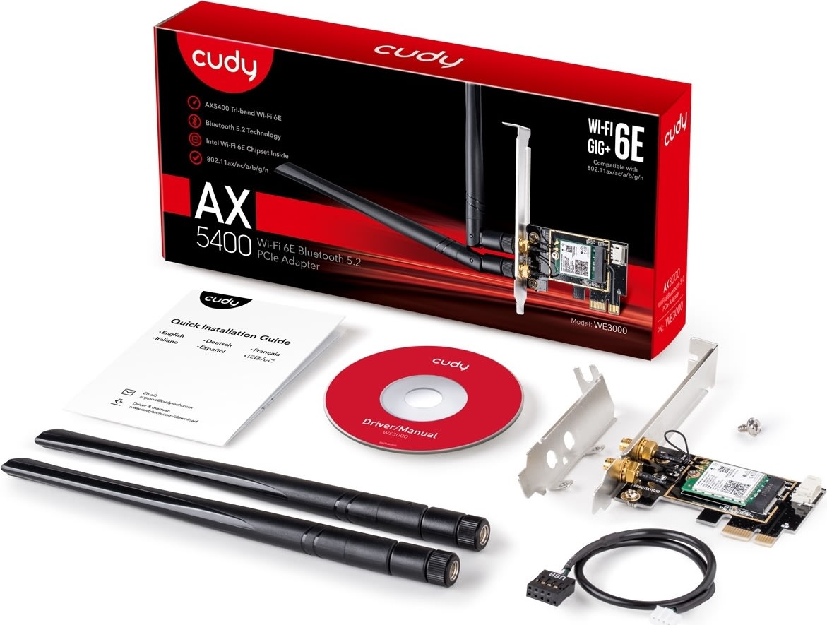 CUDY Adapter PCI-E WE3000, WF6, 1P