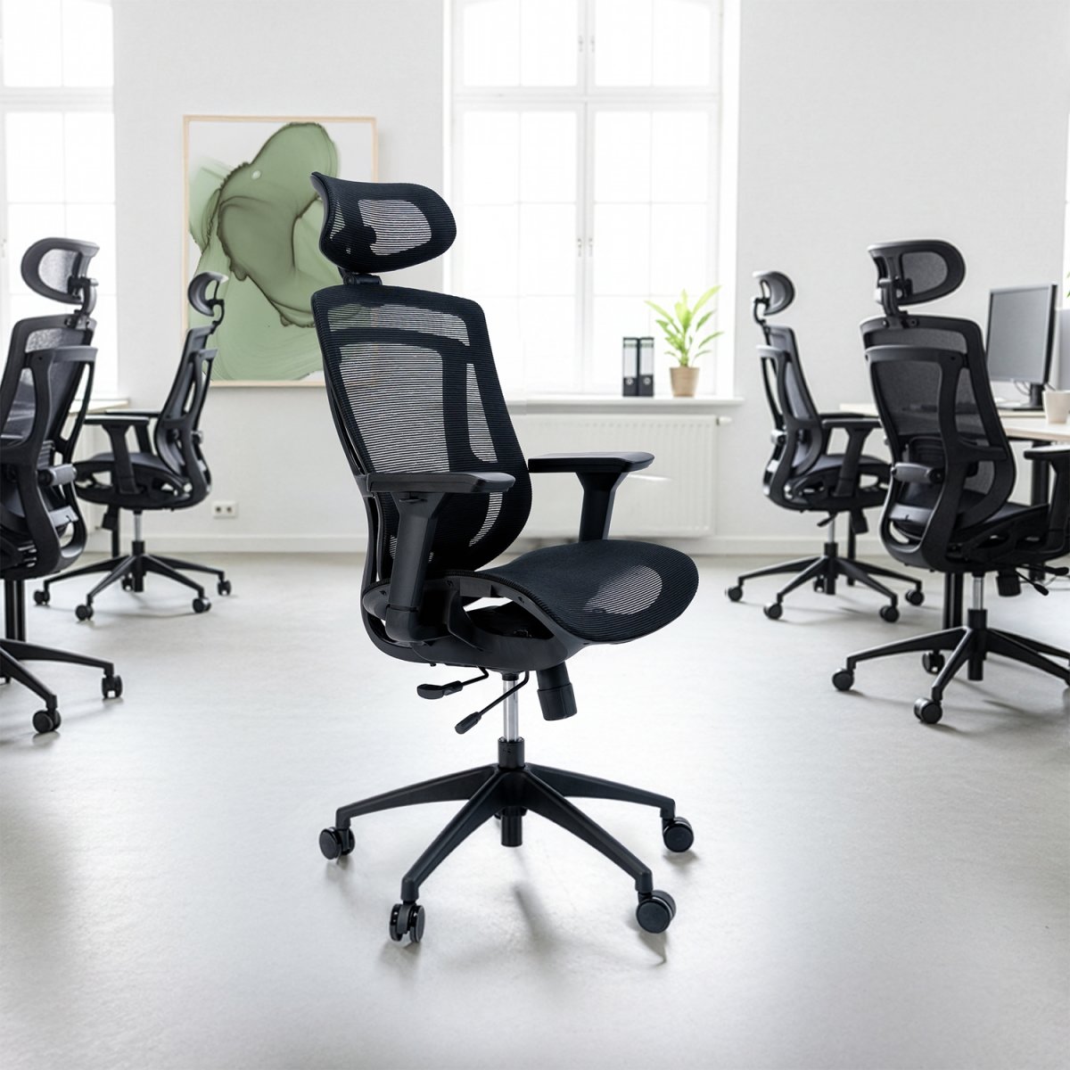 Severo kontorsstol, mesh, svart