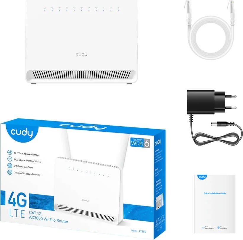 CUDY 4G Router LT15E Cat 12 AX3000 Gigabit