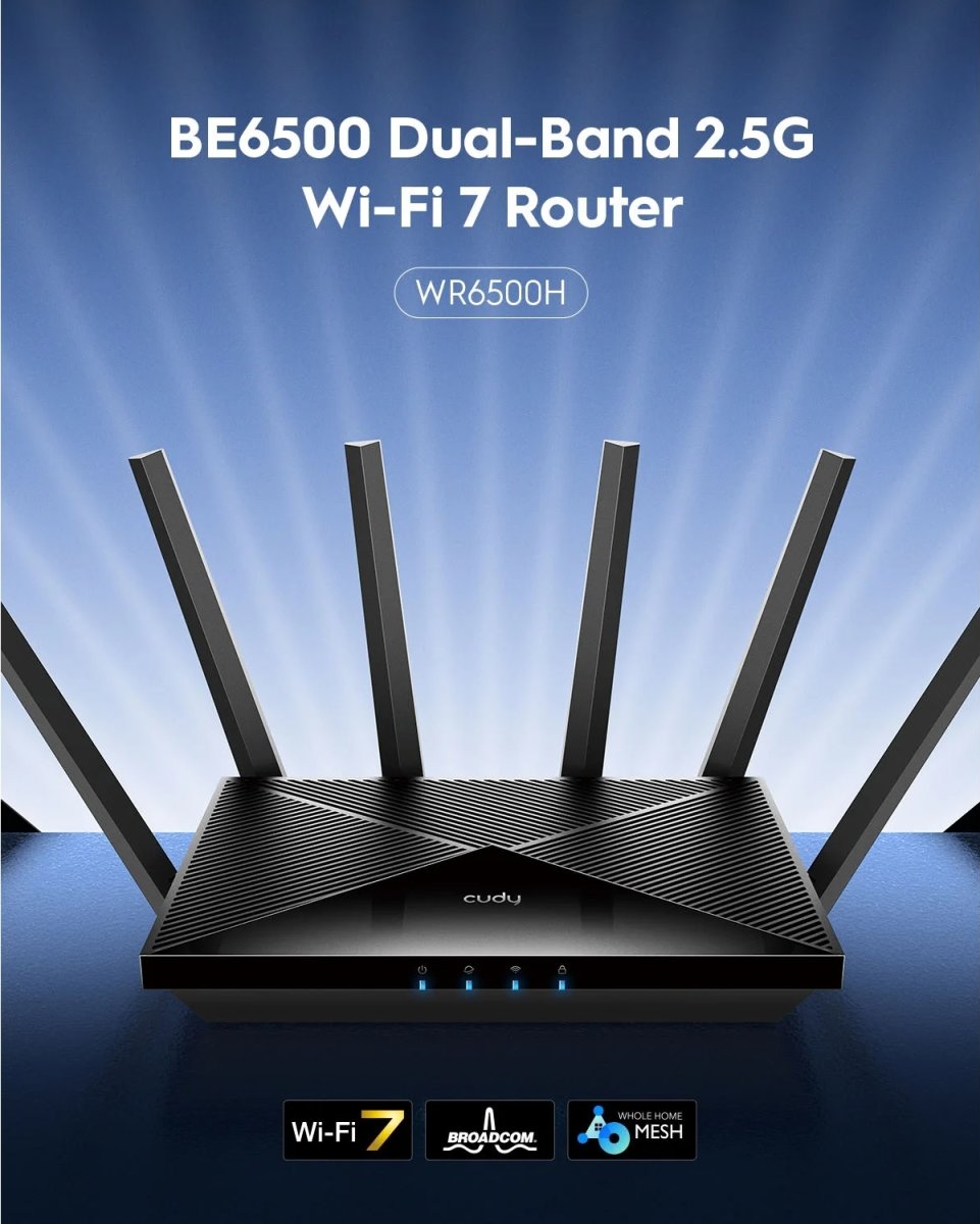 CUDY Wi-Fi Router WR6500H, WF7, BE6500