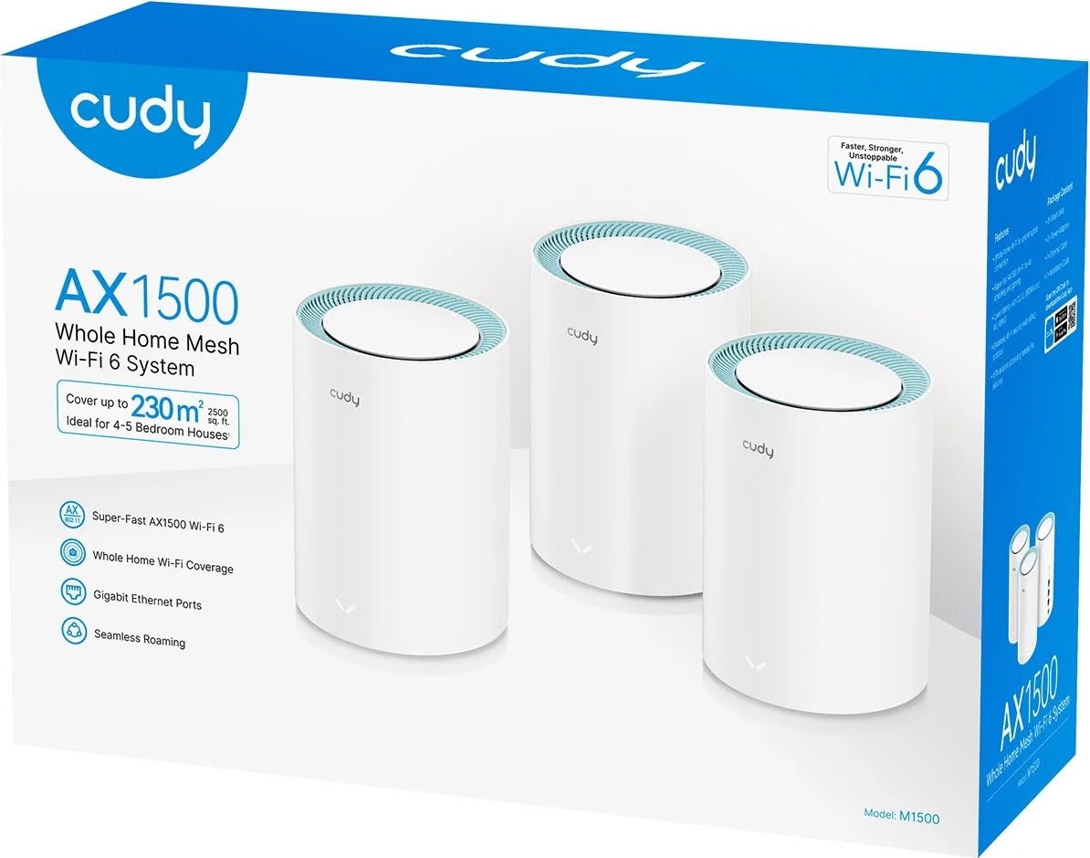 CUDY Mesh Solution M1500 WF6, AX1500 (3-pack)