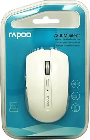 RAPOO Mus 7200M, Trådlös, Multi-Mode, Vit