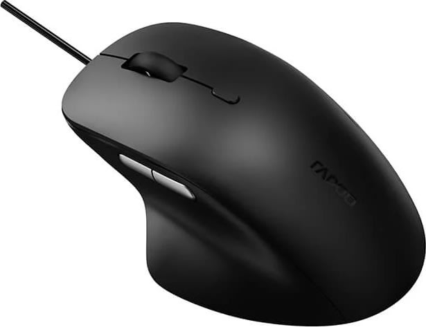 RAPOO Mus N500 Tyst, USB-kabelbunden, Optisk svart