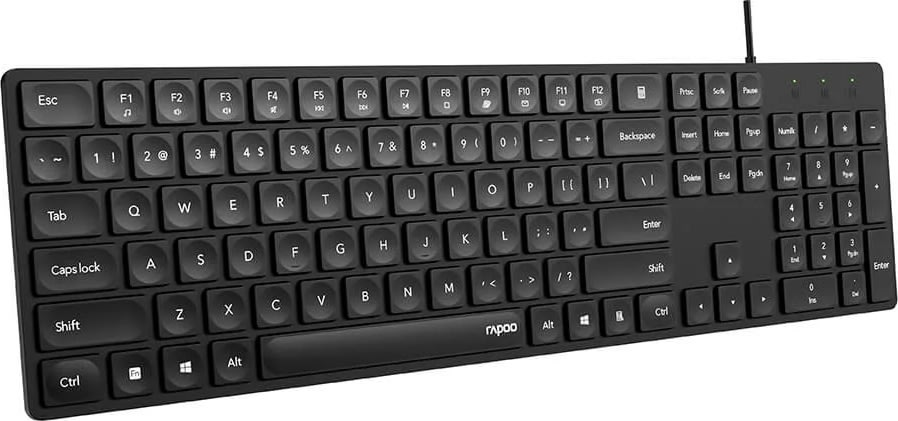 RAPOO Tangentbord NK8020, USB-kabel, svart