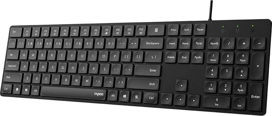 RAPOO Tangentbord NK8020, USB-kabel, svart