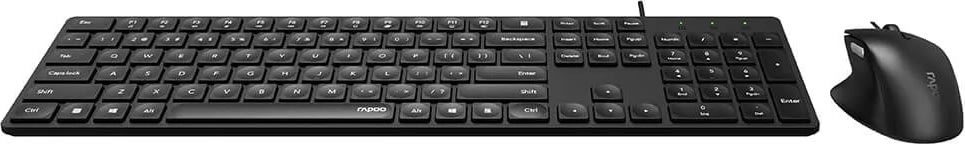 RAPOO Tangentbord/Mus-set NX8020, Kabelansl, Svart