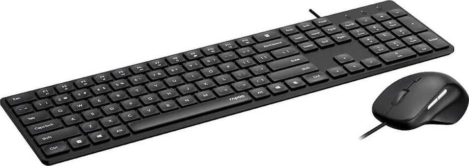 RAPOO Tangentbord/Mus-set NX8020, Kabelansl, Svart