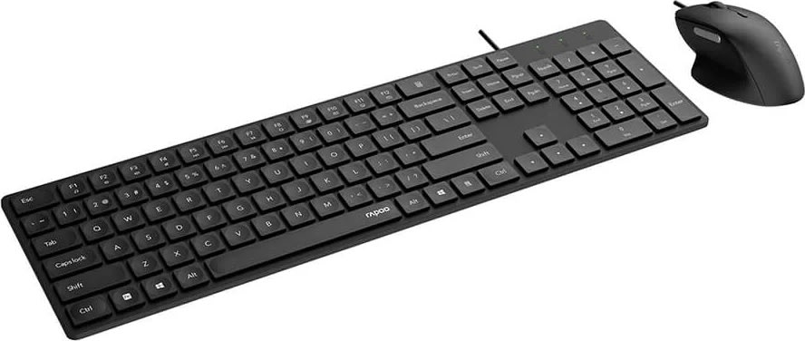 RAPOO Tangentbord/Mus-set NX8020, Kabelansl, Svart