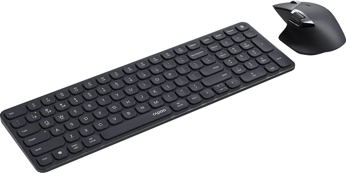 RAPOO Tangentbord/Mus 9760M, Trådlös, Multi-Mode