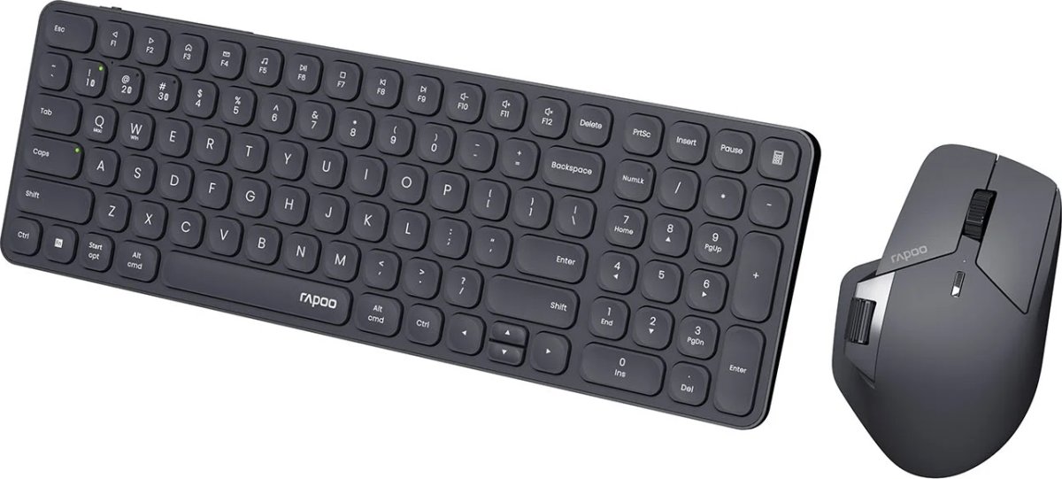 RAPOO Tangentbord/Mus 9760M, Trådlös, Multi-Mode