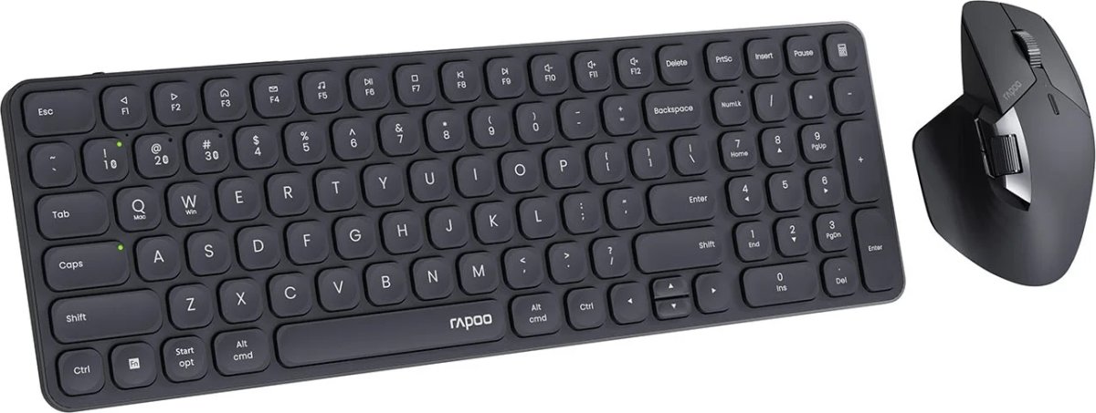 RAPOO Tangentbord/Mus 9760M, Trådlös, Multi-Mode