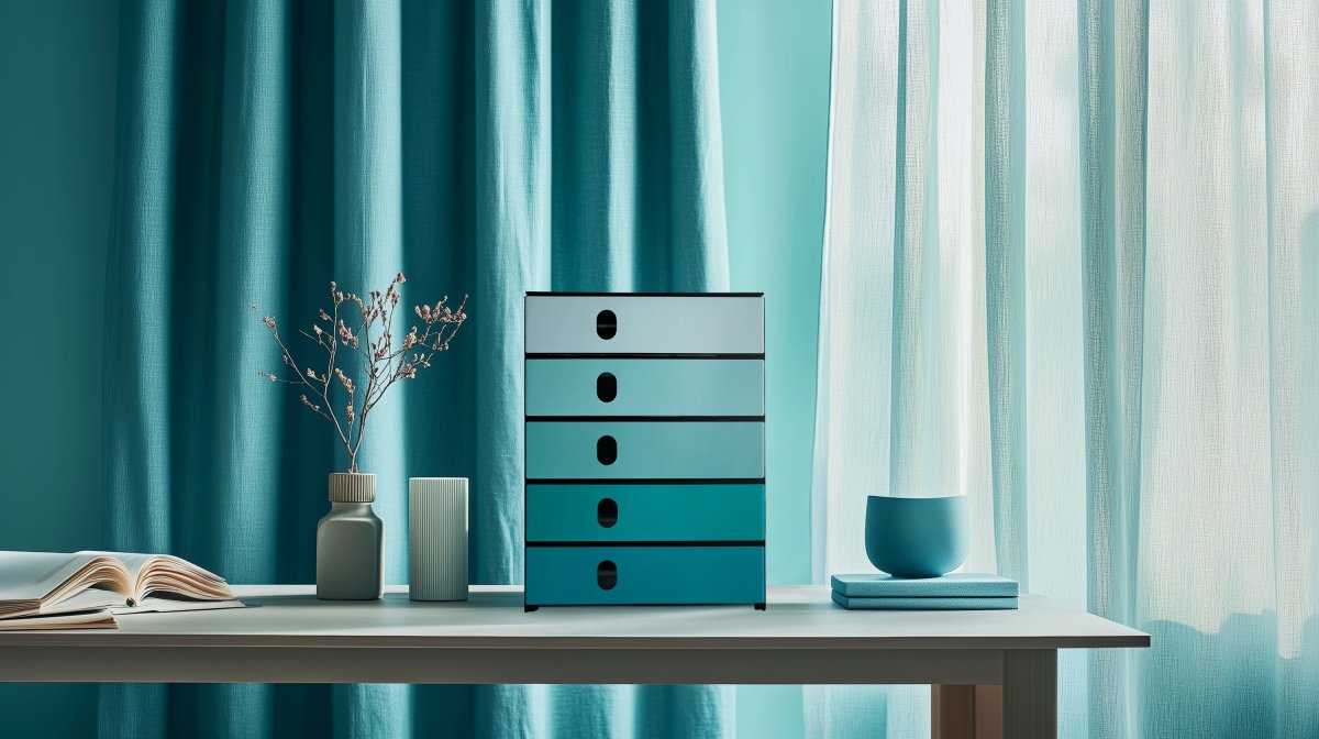 Styroval Pro Lådskåp | 5 lådor | Aqua