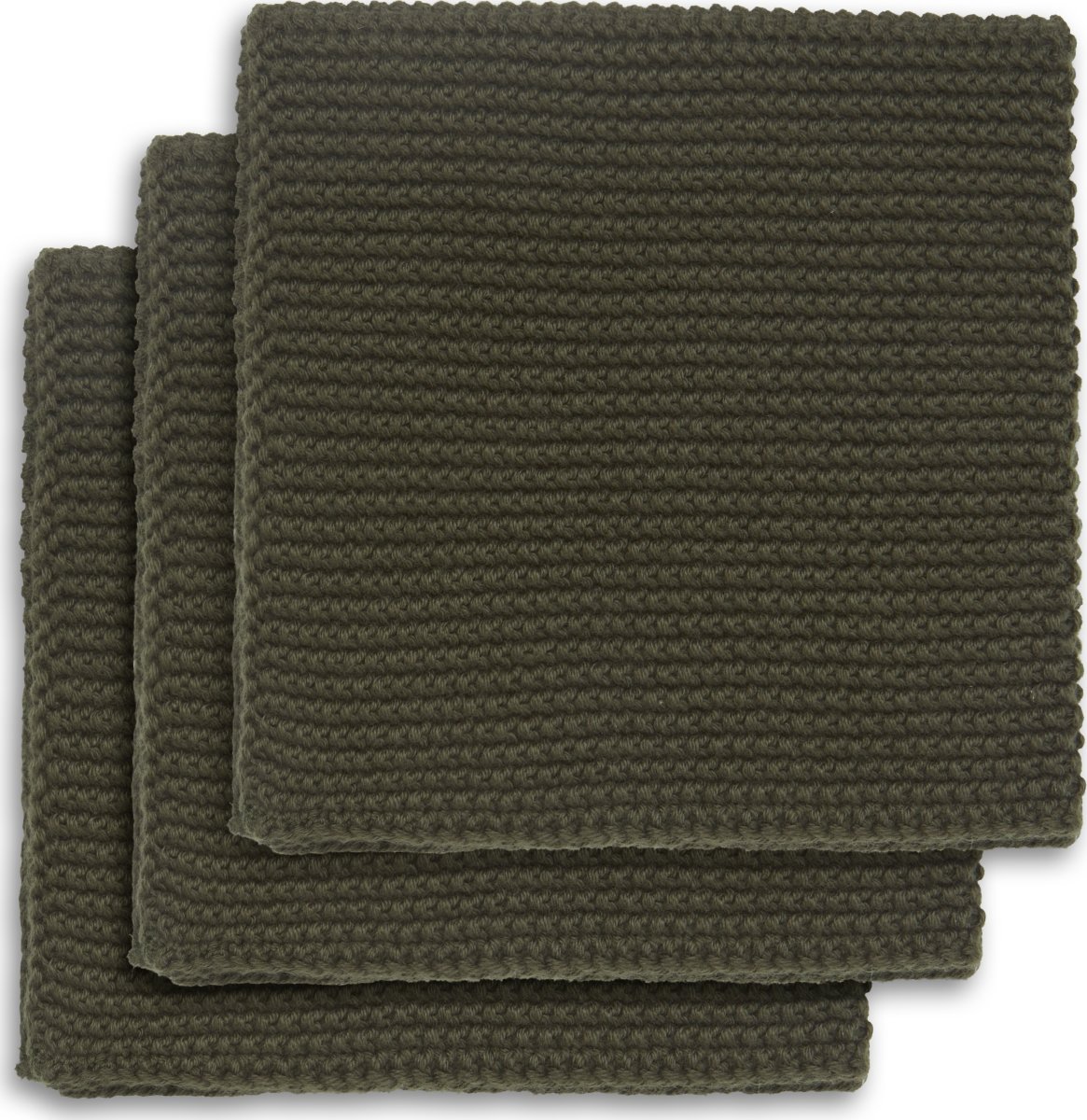 Engholm disktrasa, bomull, 25x25cm, armégrön, 3st