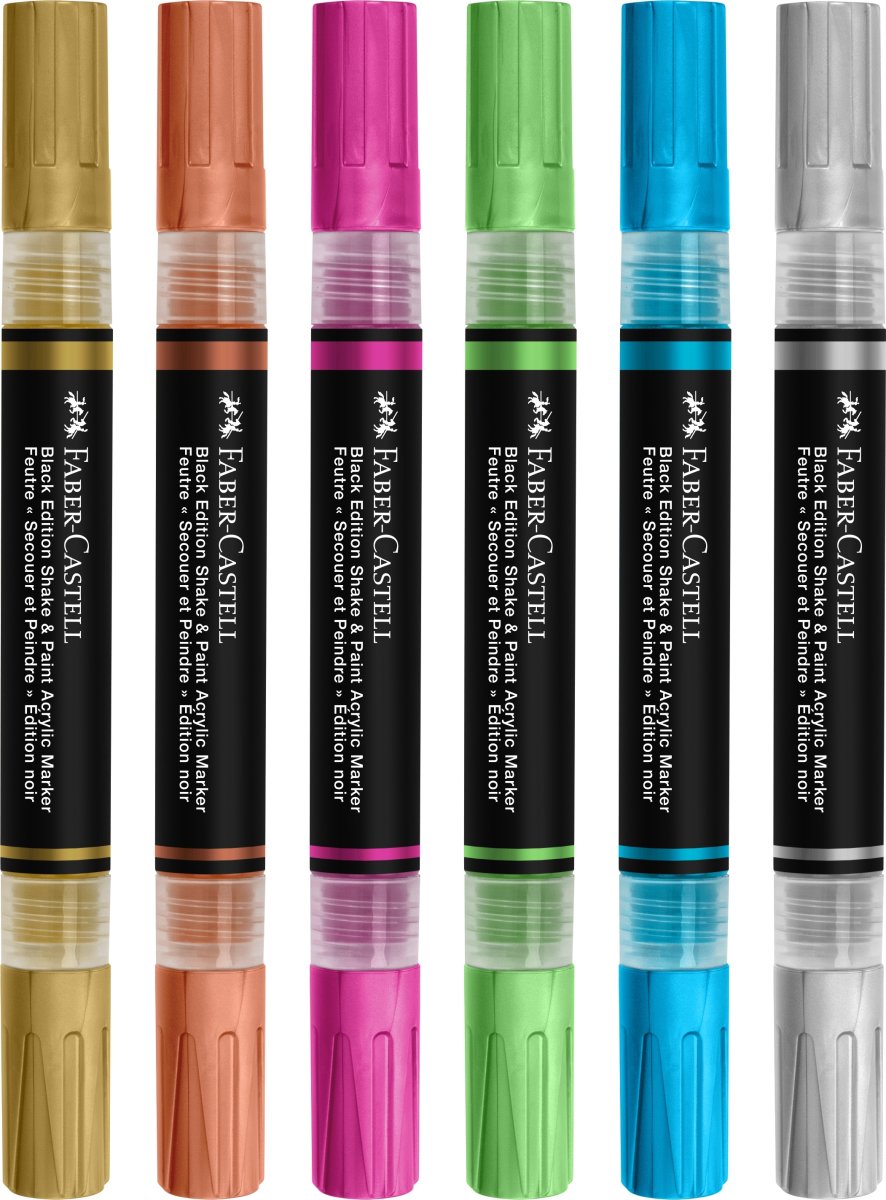 Faber-Castell Akrylmarker | Metallisk | 6 färger