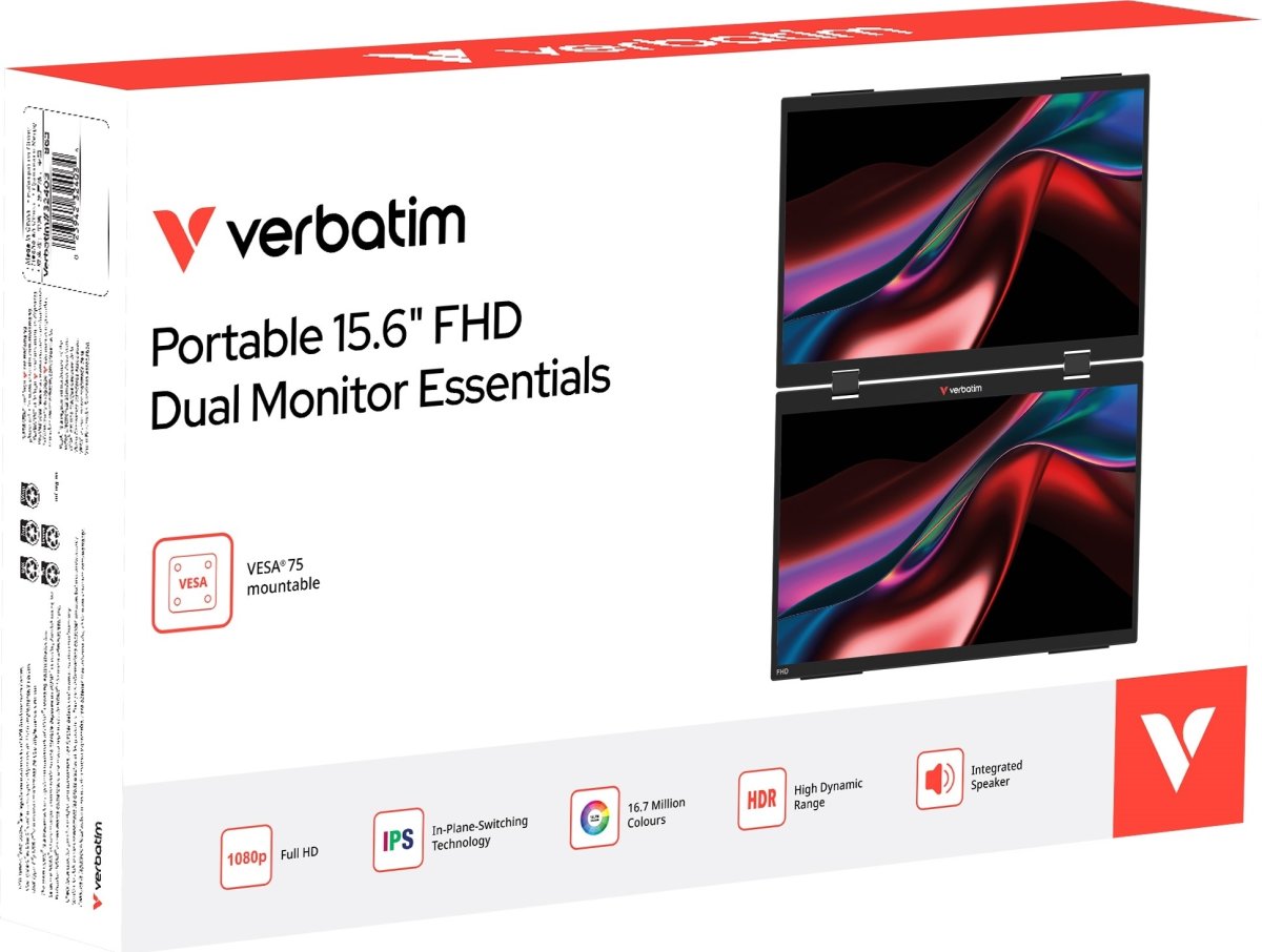 Verbatim 15,6'' Dual Bärbar Touchskärm