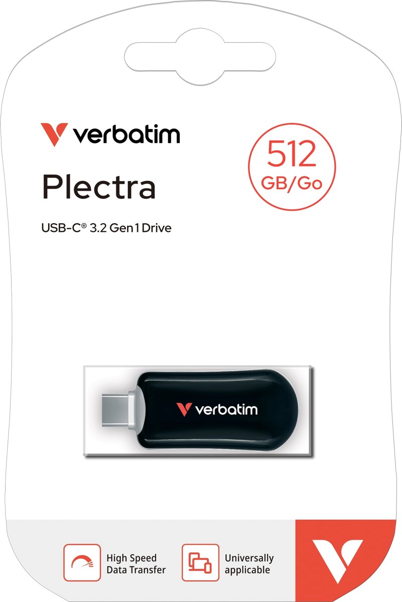 VERBATIM Plectra USB-C Flash Drive, svart - 512GB