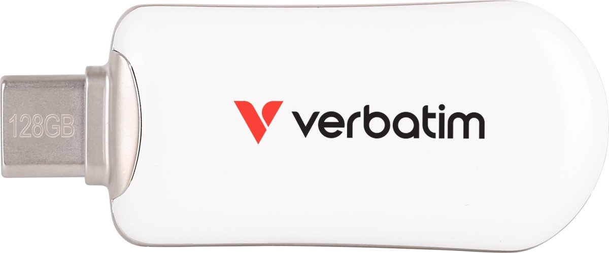 VERBATIM Plectra USB-C Flash Drive, Vit - 128GB
