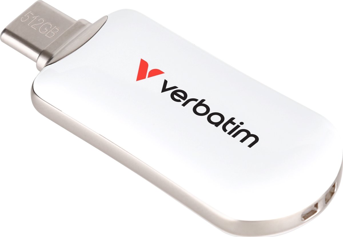 VERBATIM Plectra USB-C Flash Drive, Vit - 512GB