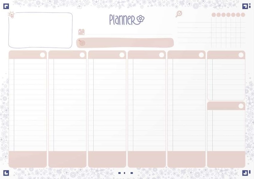 Oxford Floral Weekly Planner | A4