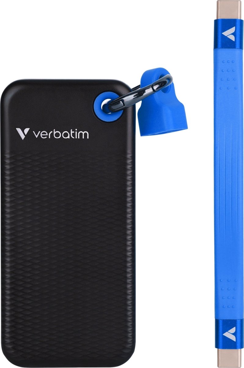 VERBATIM USB 3.2 Gen 2 1TB, SSD, Svart/Blå