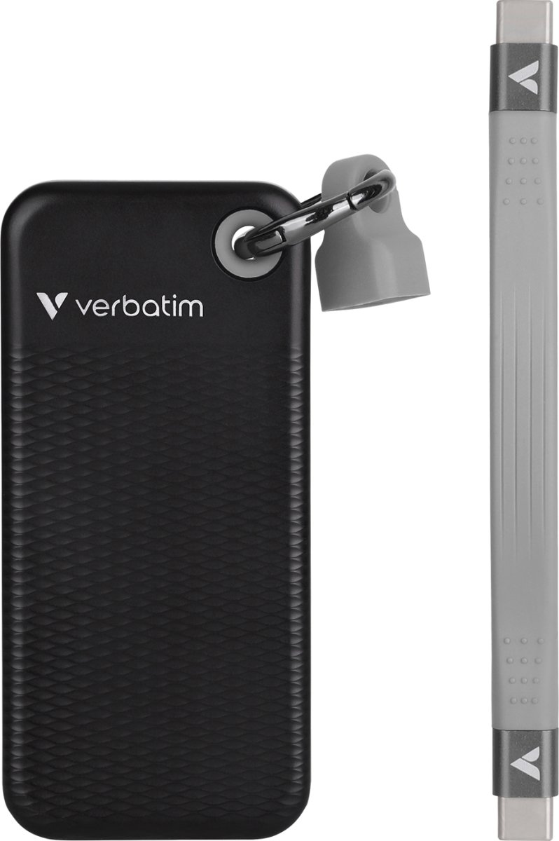 VERBATIM USB 3.2 Gen 2 2TB, SSD, Svart/Grå